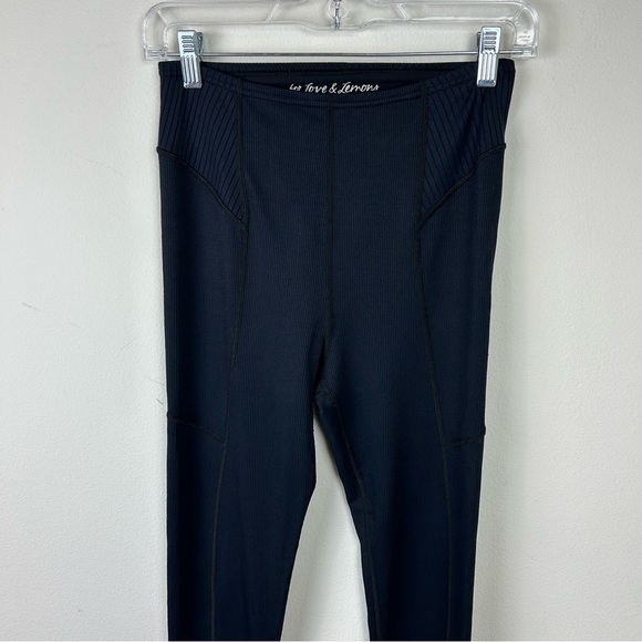 For Love & Lemons Dark Navy Stretch Payton Ribbed Leggings - Picture 5 of 14